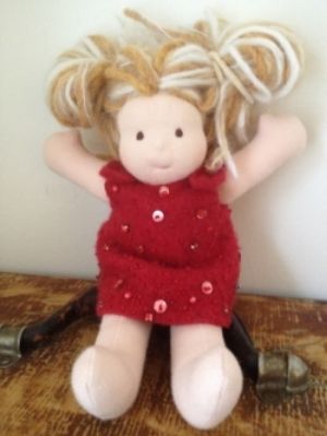 Angora beaded dress for 8" dolls