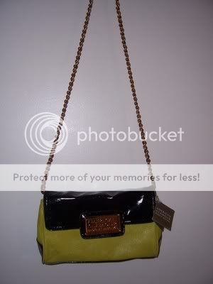 AMERICAN GLAMOUR LIME GREEN CLUTCH HANDBAG GOLD CHAIN ~ LOWEST PRICE 