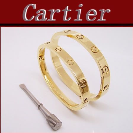 Bracelete Love Cartier dourada com chave Amor Cartier